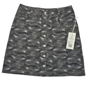 Aventura Melia Women's Skirt Size 8 Brushed Nickel Button Front Organic Cotton